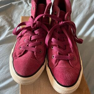 Converse Youth Suede Fuchsia High-Top Sneakers